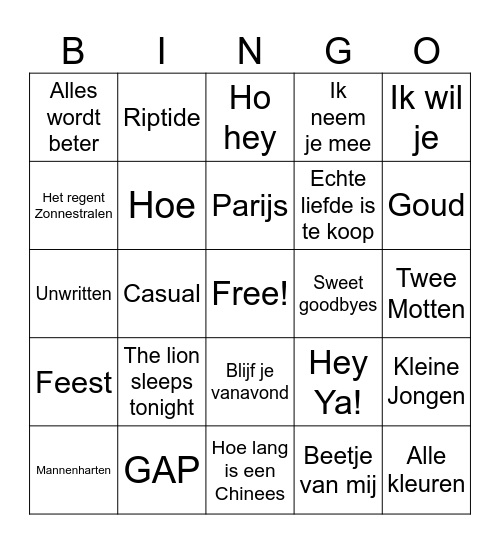 Familie moderne muziekbingo Card