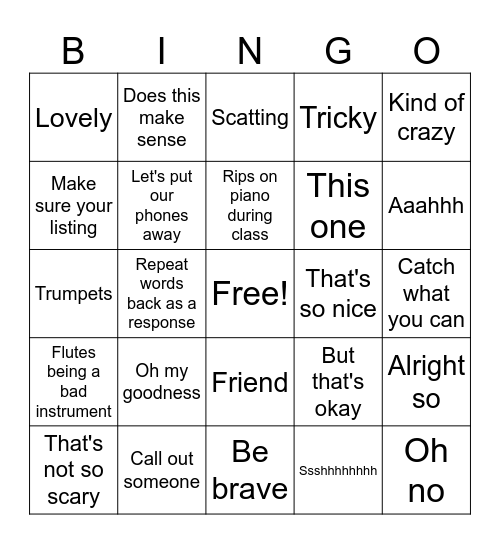 Radnai bingo Card