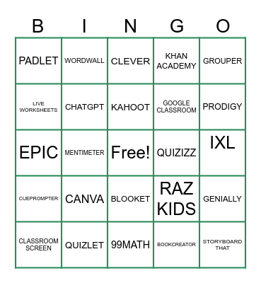 TEACHER BINGO Card