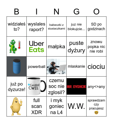 BINGO ECN SOC Bingo Card