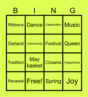 MAY DAY Bingo Card