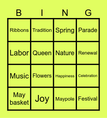 MAY DAY Bingo Card