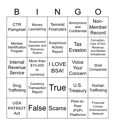 BSA Beach Bingo Card