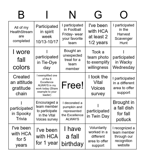 Harvesting Our Voices Bingo Card
