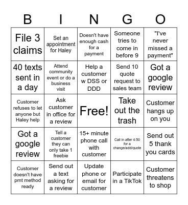 HRSF Fall Bingo Card