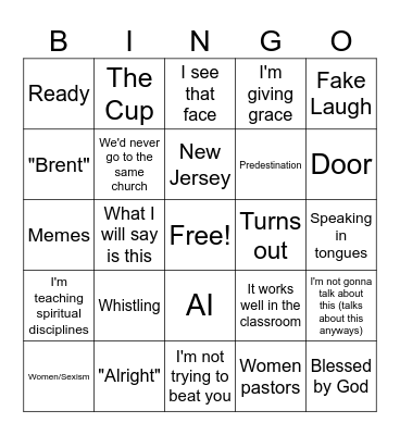 Bible Bingo Board Bingo Card