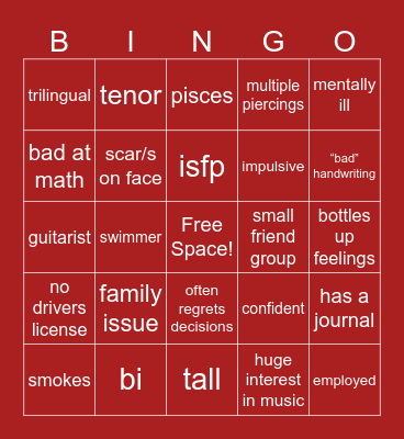 ALEK Bingo Card