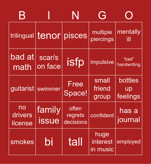 ALEK Bingo Card