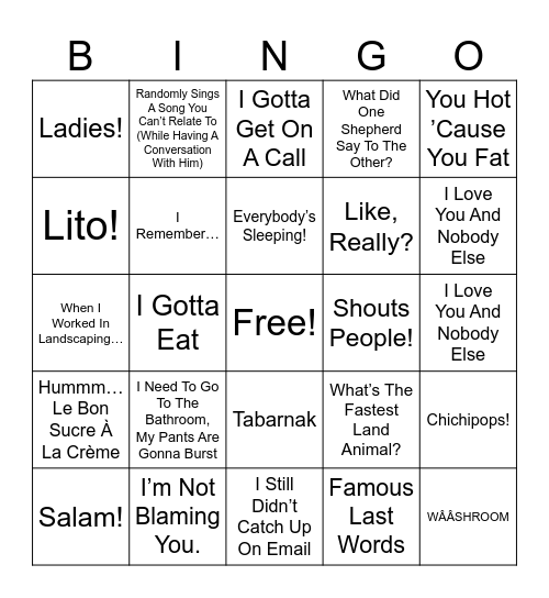 FERN'S FRASES Bingo Card