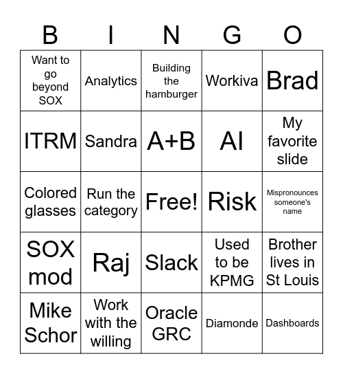 Lisa Bingo Card