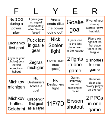 FLYERS BINGO Card