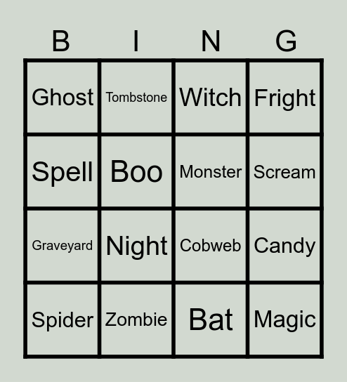 HALLOWEEN Bingo Card
