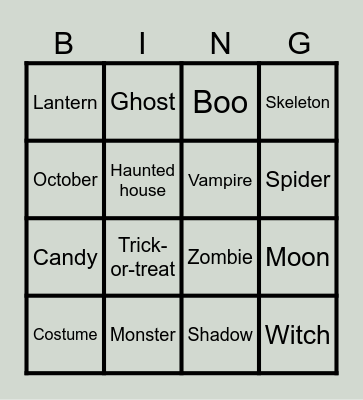 HALLOWEEN Bingo Card