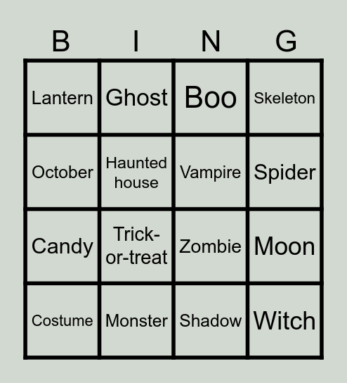 HALLOWEEN Bingo Card