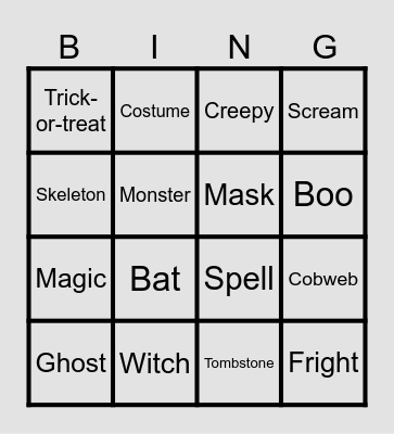 HALLOWEEN Bingo Card