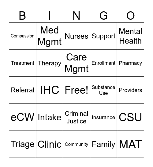 MHC Bingo Card