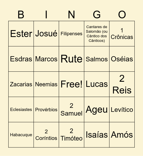 BINGO BÍBLICO Bingo Card