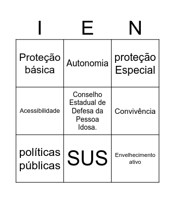 IEN Bingo Card
