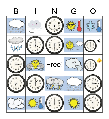 Weather and Time Bingo Card