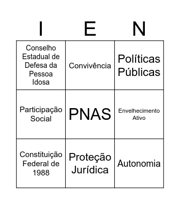 IEN Bingo Card