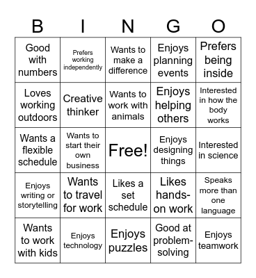 Career Bingo Card