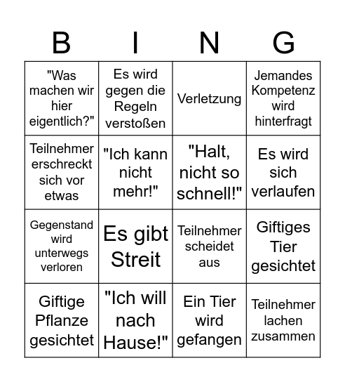 Staffel 5 - Folge 2 Bingo Card