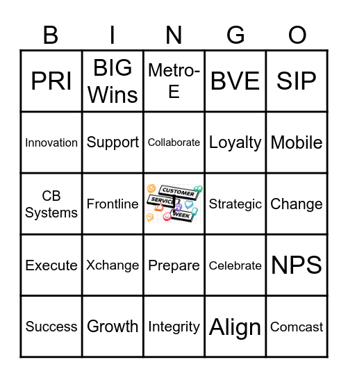 Customer Service Week Bingo Card