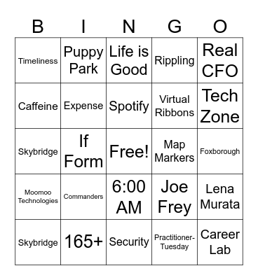 AFP Conference Bingo Card