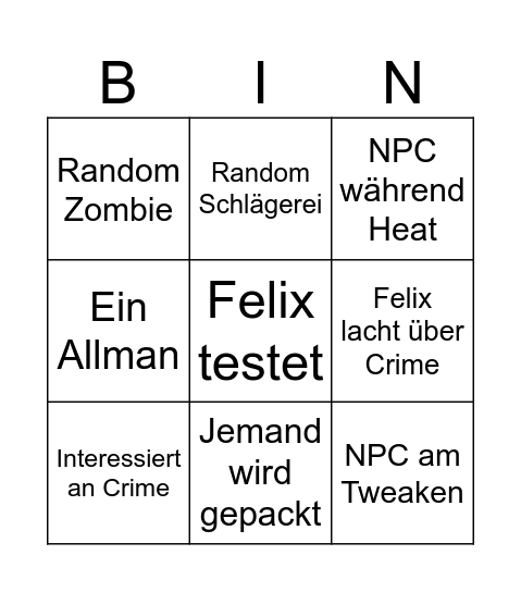 Tomatolix Video Bingo Card