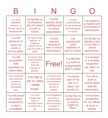 DWYL Bingo Card