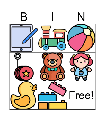 Toys Bingo! Bingo Card