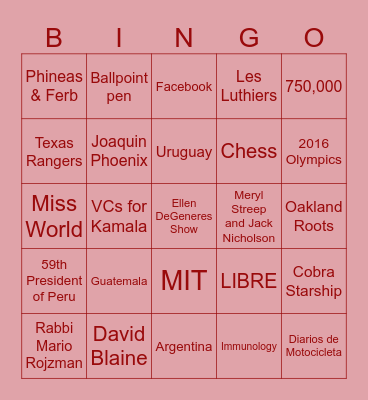 Jewtina y Co. x LitClub NYC Trivia Bingo Card