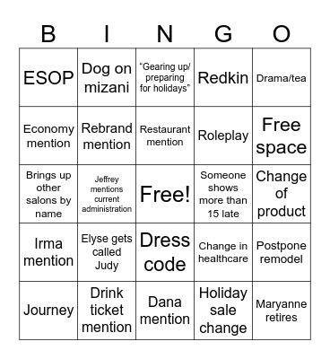 Kennect Bingo Card