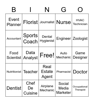 Career Bingo Card