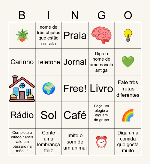 Ecos da vida Bingo Card