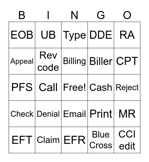 PFS Week Bingo Card