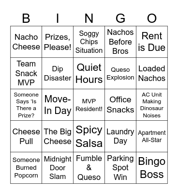 Resident MVPs: Bingo, Bites & Big Wins Bingo Card