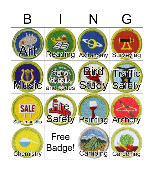 Merit Badge Bingo! Bingo Card