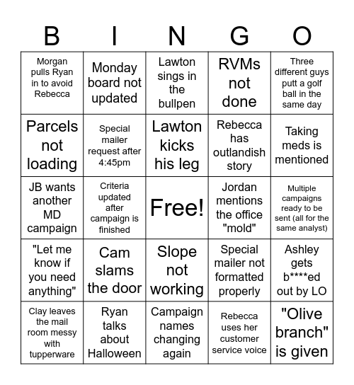 Scout Bingo Card
