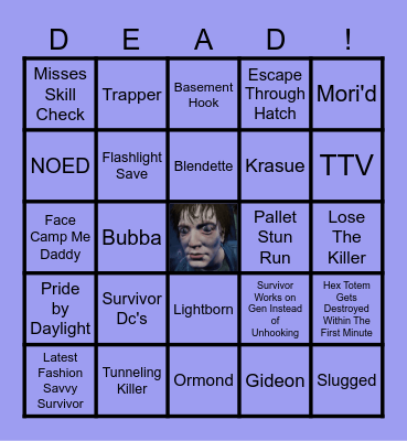 Dead By Daylight BINGO Card
