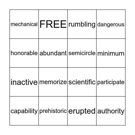 BINGO Card