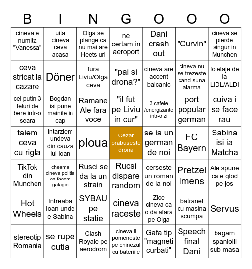 Munchen Bingo Card