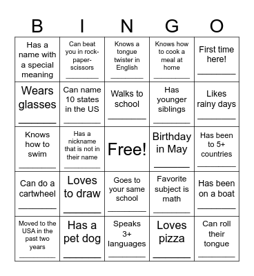 Resource Center for a Better Life Bingo Card