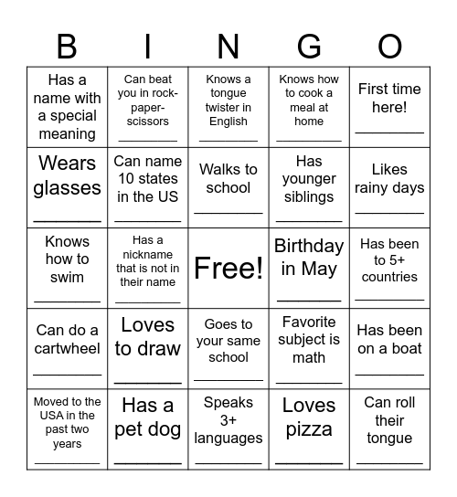Resource Center for a Better Life Bingo Card