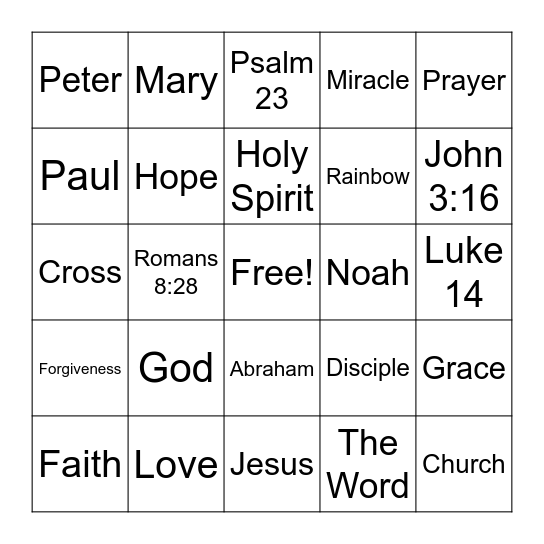 Seek and You Will Find It Bingo Card