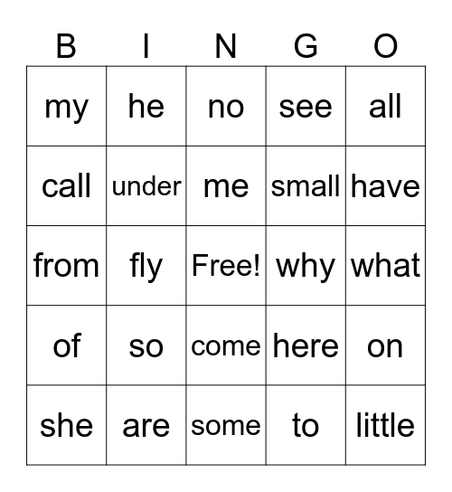 Sight Word Extension Review Bingo Card