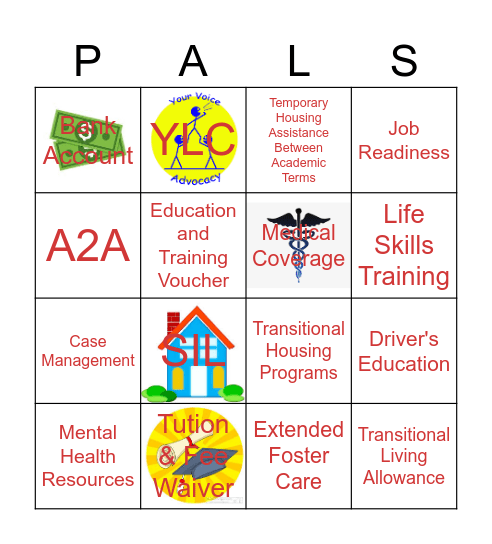 Transitional Living Services Bingo Card