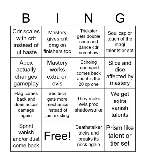 Sub actually becomes fun Bingo Card