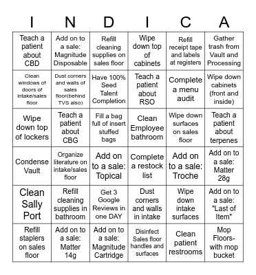 Budtender Bingo Bananzaaaaaaaaaa Bingo Card