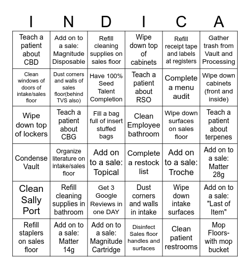 Budtender Bingo Bananzaaaaaaaaaa Bingo Card